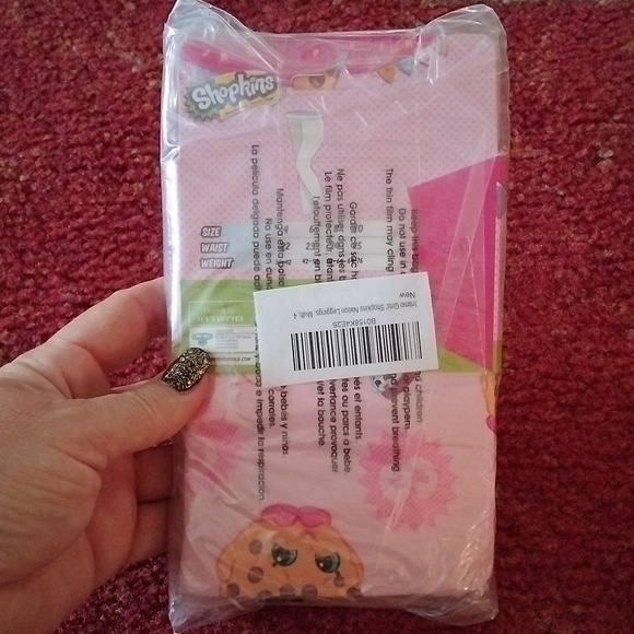 Girl's Shopkins Stretch Pull on Leggings, Pink Multi, Size 4 - Picture 5 of 7